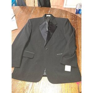 New 41R Gianni la Collezioni Black Wool Tuxedo Suit Sport Coat Jacket Blazer NWT